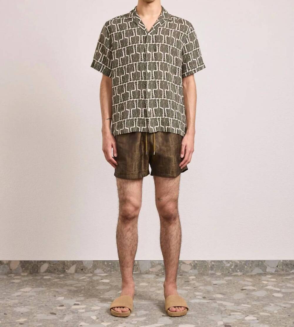 NEW FRESCOBAL CARIOCA palmeira rio sport swim short in dark olive
